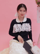 Lacy Round Collar Knit - MAISON MARBLE