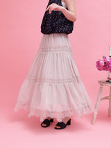 Lacy Tiered Skirt - MAISON MARBLE