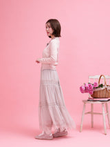 Lacy Tiered Skirt - MAISON MARBLE