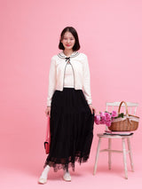 Lacy Tiered Skirt - MAISON MARBLE