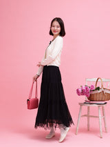 Lacy Tiered Skirt - MAISON MARBLE