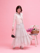 Lacy Tiered Skirt - MAISON MARBLE