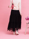 Lacy Tiered Skirt - MAISON MARBLE