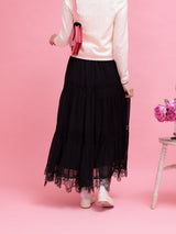 Lacy Tiered Skirt - MAISON MARBLE