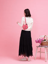 Lacy Tiered Skirt - MAISON MARBLE