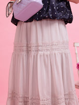 Lacy Tiered Skirt - MAISON MARBLE