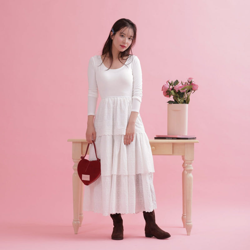 Layered Cotton Docking Dress - MAISON MARBLE