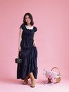 Navy Lily Dress - MAISON MARBLE