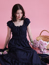Navy Lily Dress - MAISON MARBLE