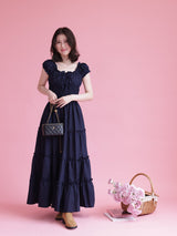 Navy Lily Dress - MAISON MARBLE