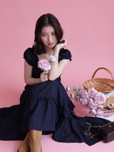 Navy Lily Dress - MAISON MARBLE