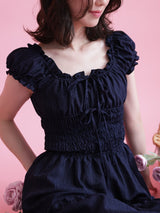 Navy Lily Dress - MAISON MARBLE