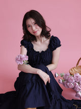 Navy Lily Dress - MAISON MARBLE