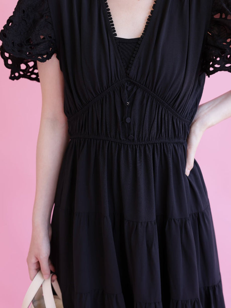 Noir Grace Dress - MAISON MARBLE