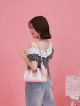 Off shoulder Puff Tee - MAISON MARBLE
