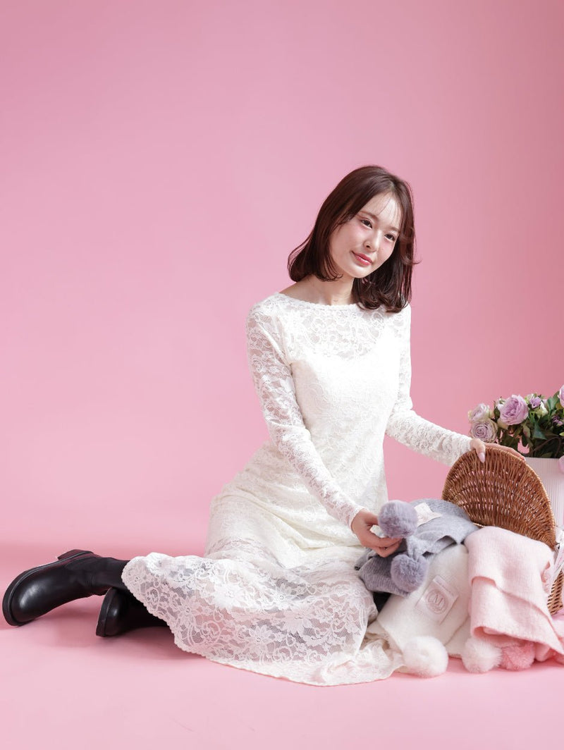 Open Back Lace Dress - MAISON MARBLE