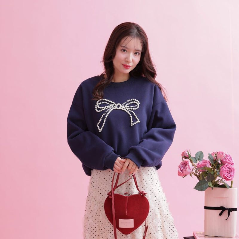 Pearl Ribbon Sweater - MAISON MARBLE