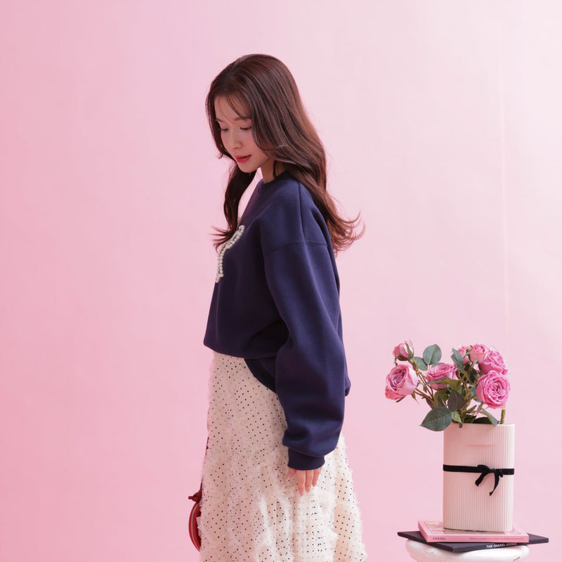 Pearl Ribbon Sweater - MAISON MARBLE