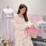 Pink Cable Cardigan - MAISON MARBLE