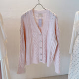 Pink Cable Cardigan - MAISON MARBLE