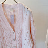 Pink Cable Cardigan - MAISON MARBLE