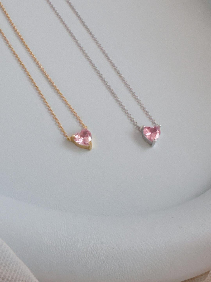 Pink Heart Necklace - MAISON MARBLE
