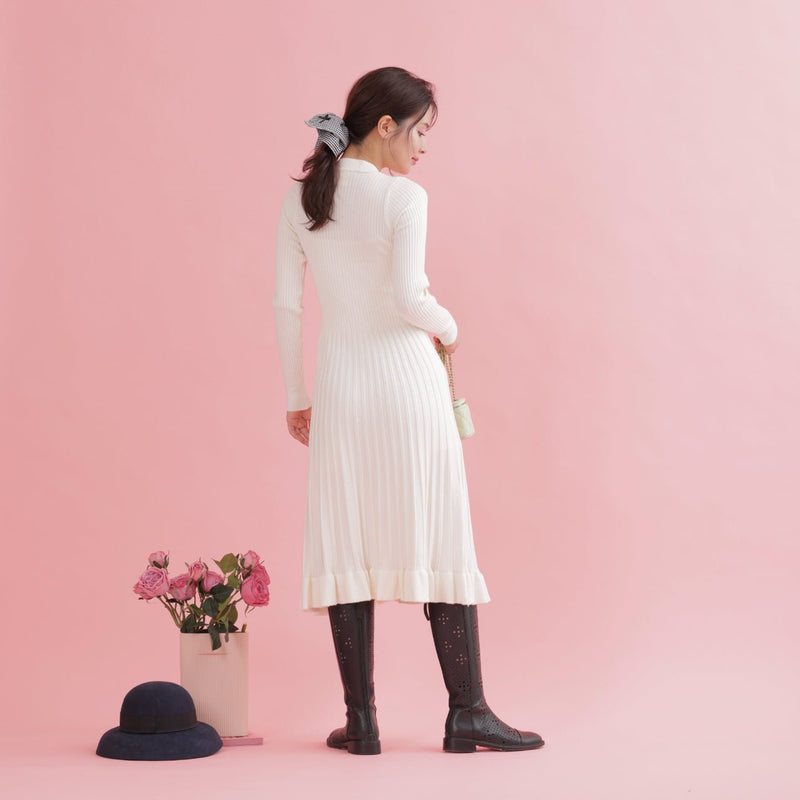 Pleats Knit Dress - MAISON MARBLE