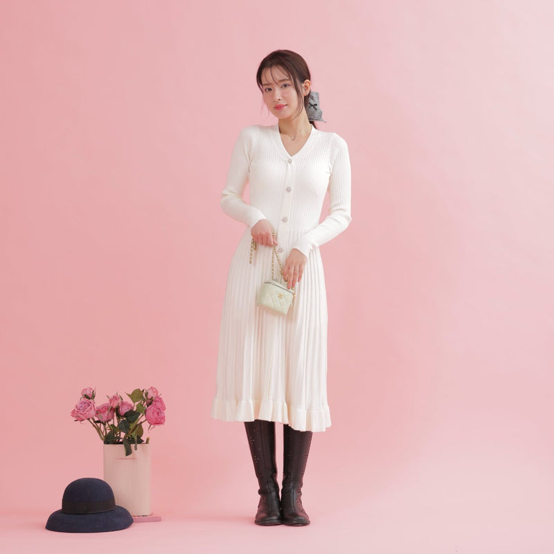 Pleats Knit Dress - MAISON MARBLE