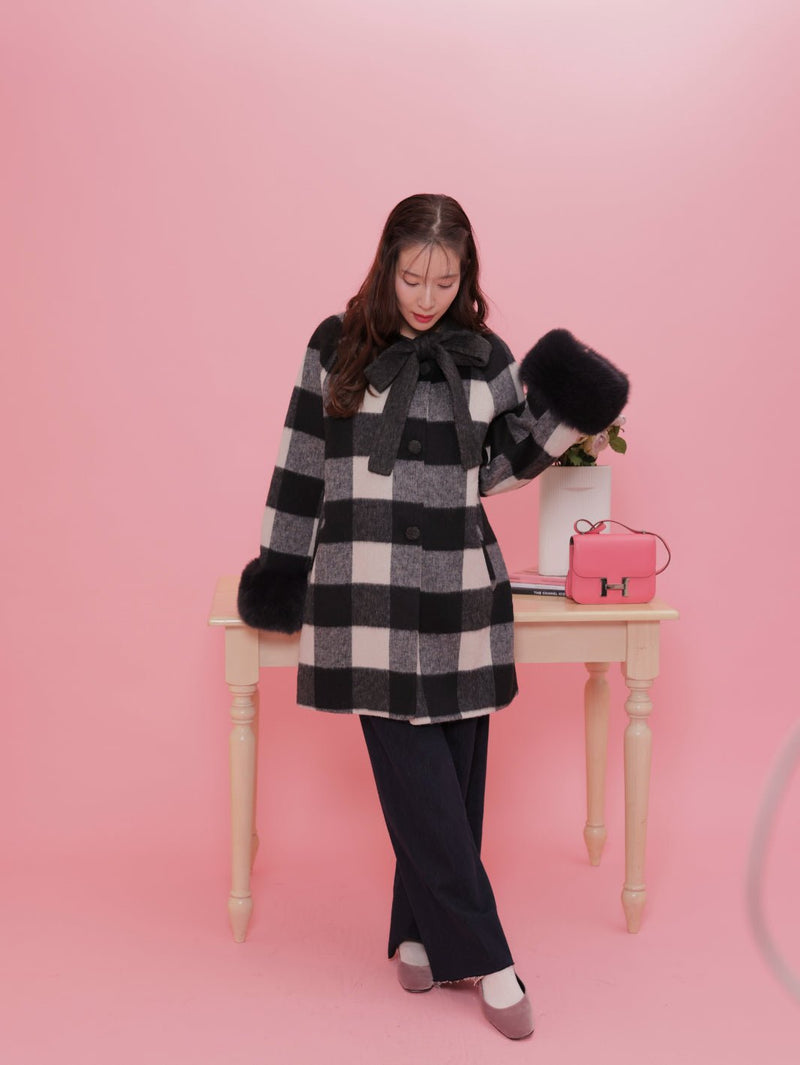 【PRE ORDER】Dolly Check Coat - MAISON MARBLE