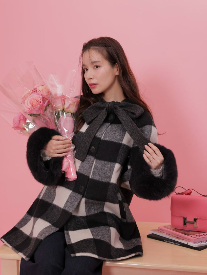 【PRE ORDER】Dolly Check Coat - MAISON MARBLE
