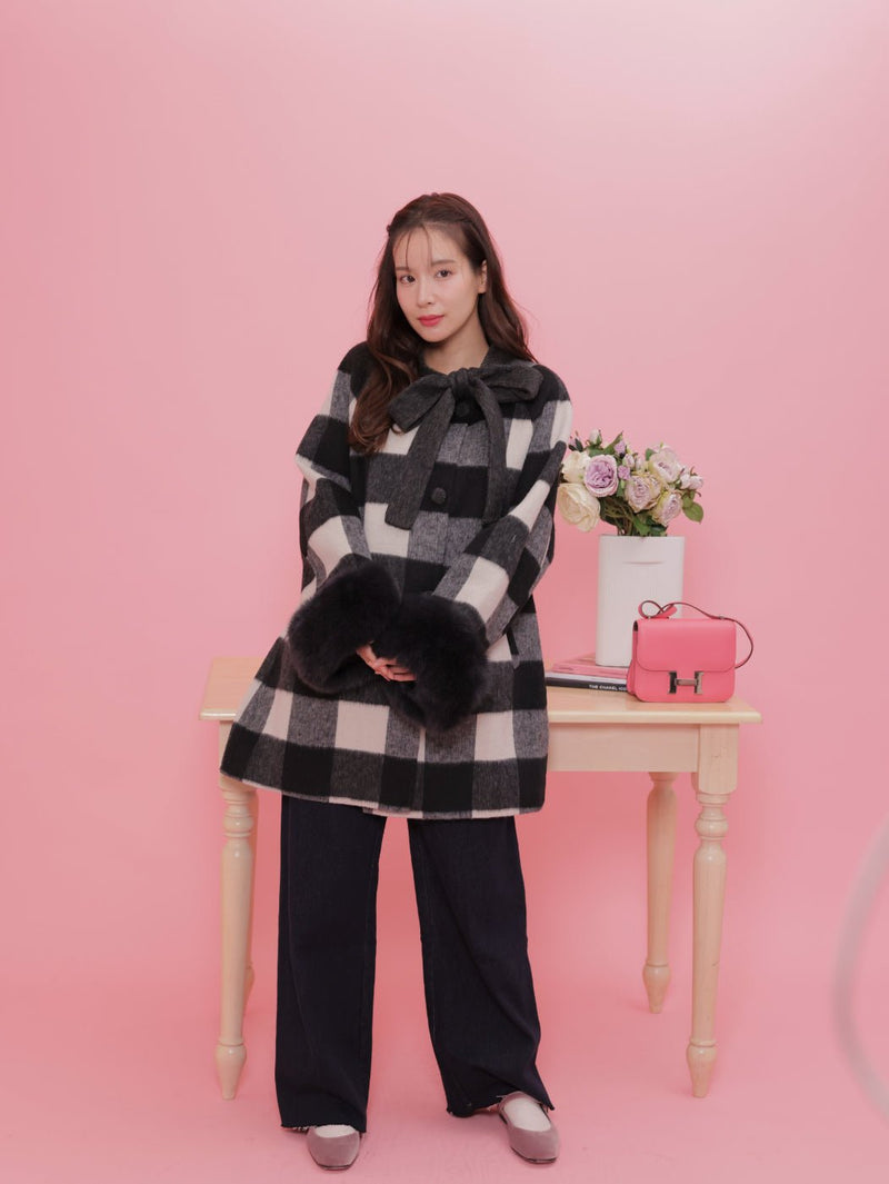 【PRE ORDER】Dolly Check Coat - MAISON MARBLE