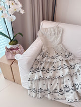【PRE ORDER】Embroidery Stripe Dress - MAISON MARBLE