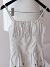 【PRE ORDER】Embroidery Stripe Dress - MAISON MARBLE
