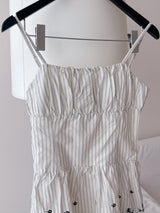 【PRE ORDER】Embroidery Stripe Dress - MAISON MARBLE