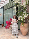 【PRE ORDER】Embroidery Stripe Dress - MAISON MARBLE
