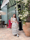 【PRE ORDER】Embroidery Stripe Dress - MAISON MARBLE