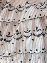 【PRE ORDER】Embroidery Stripe Dress - MAISON MARBLE