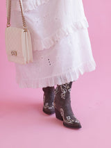 【PRE ORDER】Flower Embroidery Boots - MAISON MARBLE