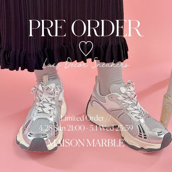 【PRE ORDER】Lace Decor Sneaker - MAISON MARBLE