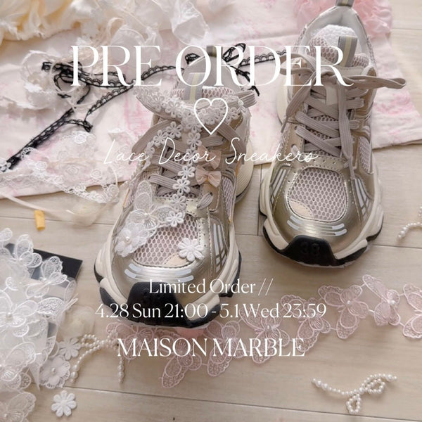 【PRE ORDER】Lace Decor Sneaker - MAISON MARBLE