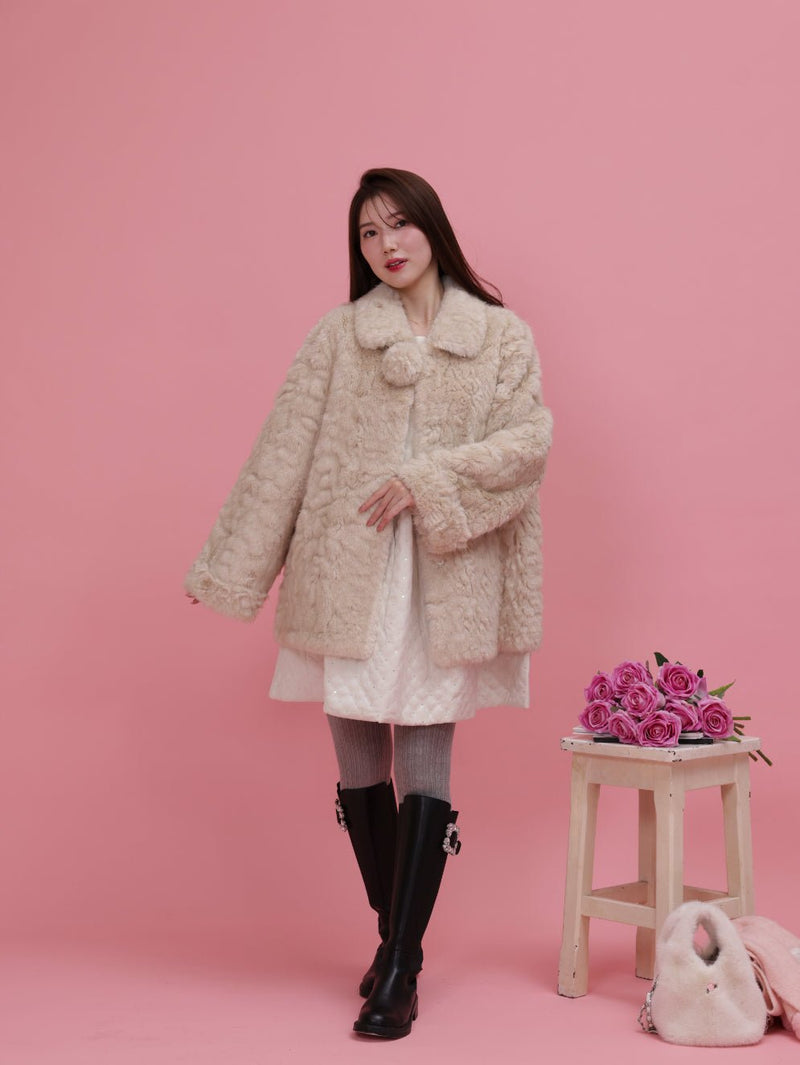 【PRE ORDER】Rose Point Fur Coat - MAISON MARBLE