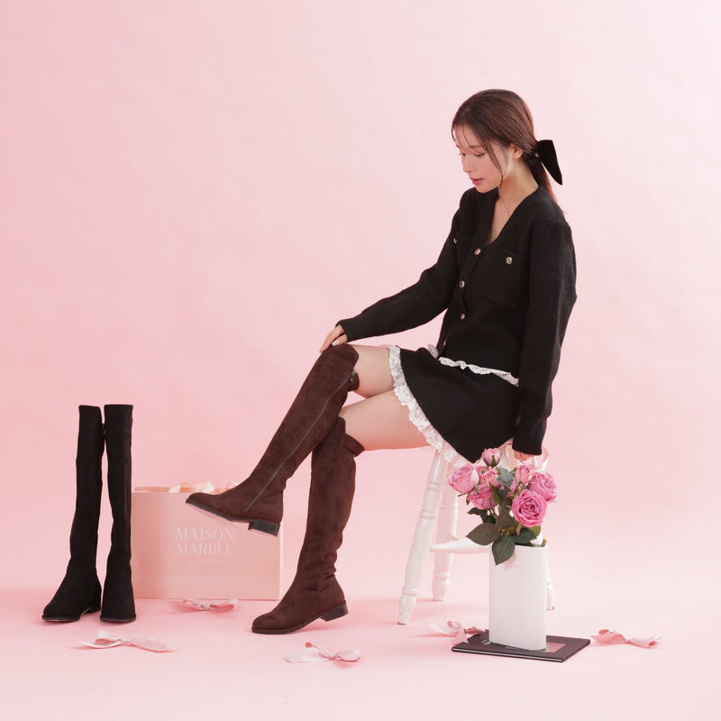 【PRE ORDER】Rosy Suede Boots - MAISON MARBLE