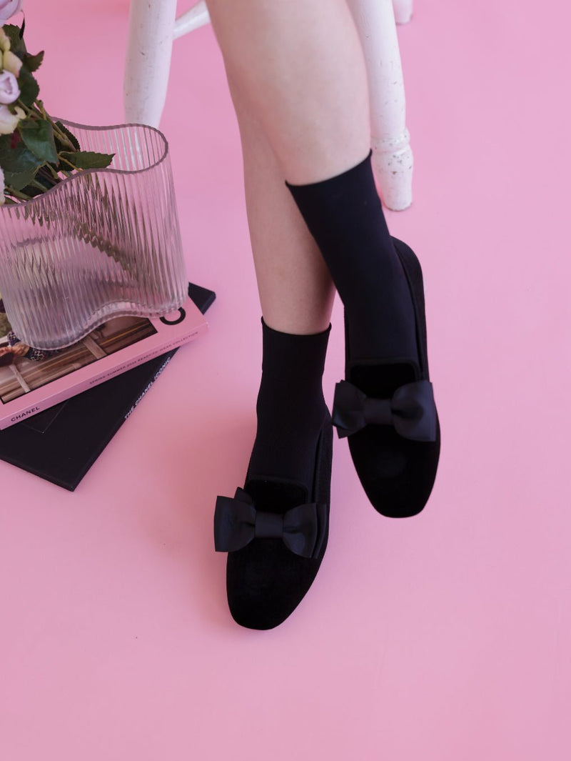 【PRE ORDER】Suede Ribbon Loafers - MAISON MARBLE