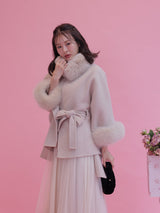 【PRE ORDER】Wool 100％ Anna Cape Coat - MAISON MARBLE