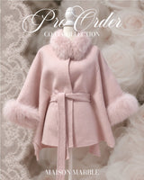【PRE ORDER】Wool 100％ Anna Cape Coat - MAISON MARBLE