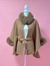 【PRE ORDER】Wool 100％ Anna Cape Coat - MAISON MARBLE