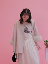 【PRE ORDER】Wool 100％ Anna Cape Coat - MAISON MARBLE