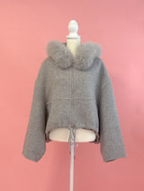 【PRE ORDER】Wool 100％ Fur Short Jumper - MAISON MARBLE