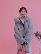【PRE ORDER】Wool 100％ Fur Short Jumper - MAISON MARBLE