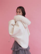 【PRE ORDER】Wool 100％ Fur Short Jumper - MAISON MARBLE